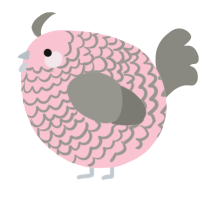 A rose and ash chicken with a lace pattern