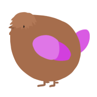 A brown and orchid chicken