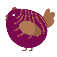 A wine and brown chicken with a half-bar pattern