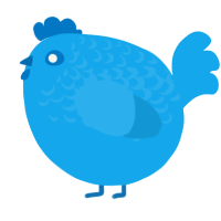 A sky chicken with a half-lace pattern