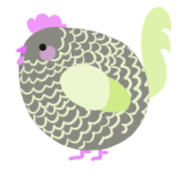 A ash and apple chicken with a lace pattern