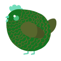 A leaf and olive chicken with a lace pattern