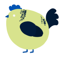 A lemon and tumblr chicken with a neck-band pattern