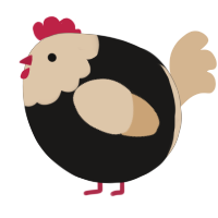 A sable and beige chicken with a head pattern