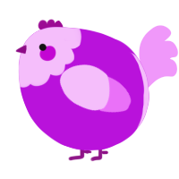 A amethyst and lavender chicken with a head pattern