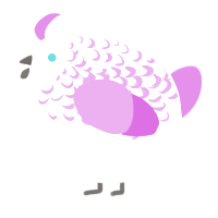 A white and orchid chicken with a half-lace pattern