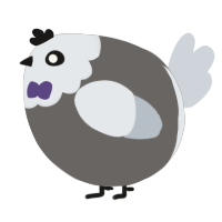 A grey and mist chicken with a head pattern