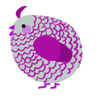 A silver and plum chicken with a lace pattern