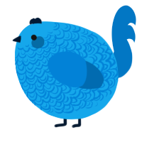 A sky and sapphire chicken with a double-lace pattern