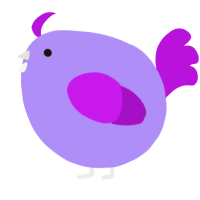 A lilac and amethyst chicken