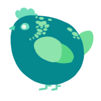 A teal and spring chicken with a neck-speckle pattern