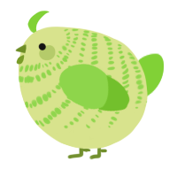 A lemon and grass chicken with a bar pattern