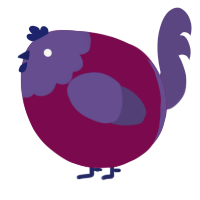 A wine and overcast chicken with a head pattern