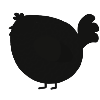 A black chicken with a lace pattern