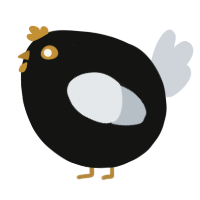A black and mist chicken