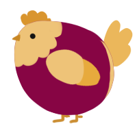 A maroon and honey chicken with a head pattern