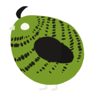 A chartreuse and sable chicken with a bar pattern