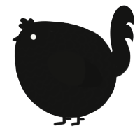 A black chicken with a lace pattern