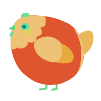 A vermilion and honey chicken with a head pattern