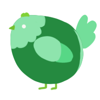 A viridian and spring chicken with a head pattern