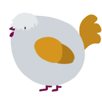 A mist and ochre chicken