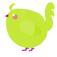 A lime chicken with a neck-band pattern