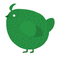 A viridian chicken with a lace pattern