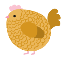 A honey and ochre chicken with a lace pattern