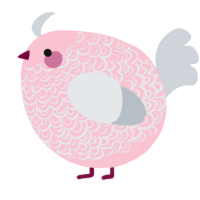 A rose and mist chicken with a double-lace pattern
