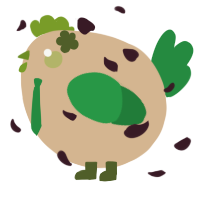 A beige and viridian chicken