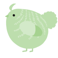 A gluppy chicken with a half-bar pattern