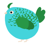 A aqua and viridian chicken with a half-lace pattern