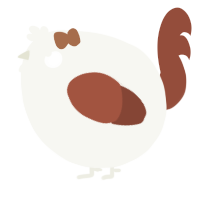 A white and russet chicken