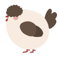 A cream and bark chicken