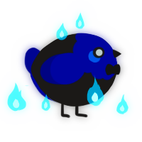 A sable and navy chicken with a head pattern