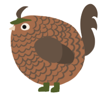 A brown and bark chicken with a lace pattern