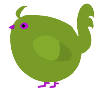 A chartreuse chicken