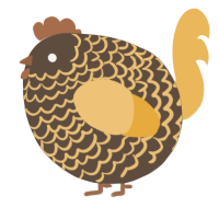 A bark and honey chicken with a lace pattern