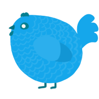 A sky chicken with a lace pattern