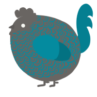 A grey and sea chicken with a double-lace pattern
