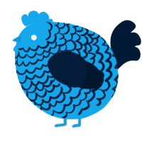 A sky and tumblr chicken with a lace pattern