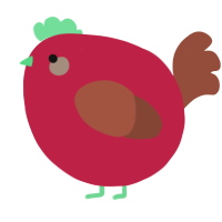 A crimson and russet chicken