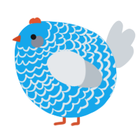 A sky and mist chicken with a lace pattern
