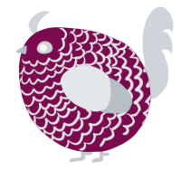 A wine and mist chicken with a lace pattern