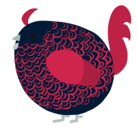 A tumblr and crimson chicken with a double-lace pattern