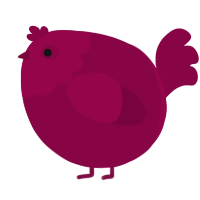 A maroon chicken with a head pattern