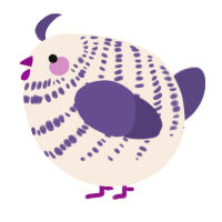 A cream and overcast chicken with a bar pattern
