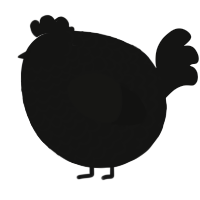 A black chicken with a lace pattern