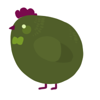 A olive chicken with a neck-band pattern