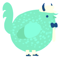 A cerulean chicken with a speckle pattern